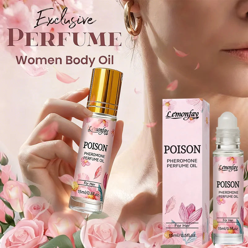 Lemonfay Poison Pheromone Perfume Oil For Her | Alluring Feminine Scent | Long-Lasting Portable Roll-On Fragrance 15ml