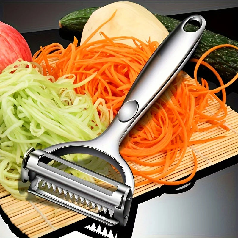 1PCS Kitchen Vegetable Peeler Stainless Steel Melon Planer Double-Head Household Multiple-Function Fruit And Vegetable Peeler