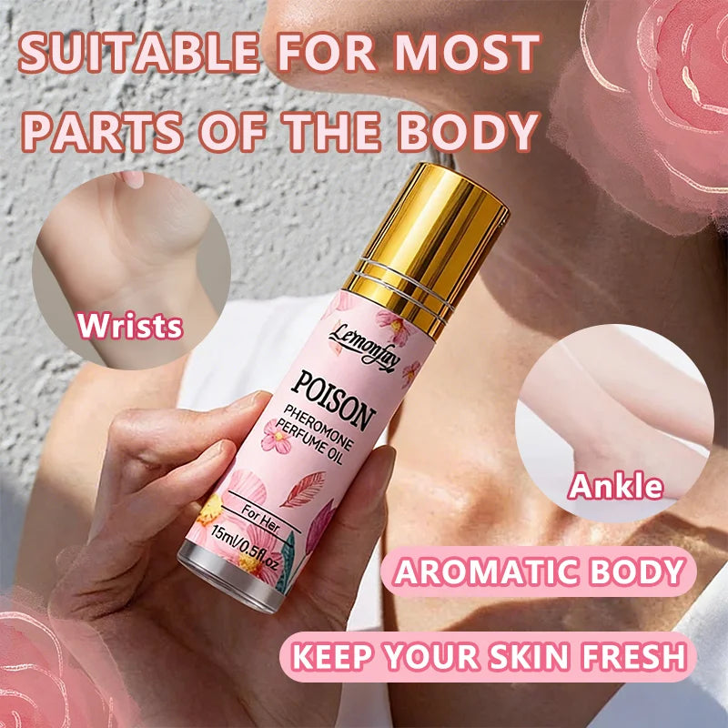Lemonfay Poison Pheromone Perfume Oil For Her | Alluring Feminine Scent | Long-Lasting Portable Roll-On Fragrance 15ml