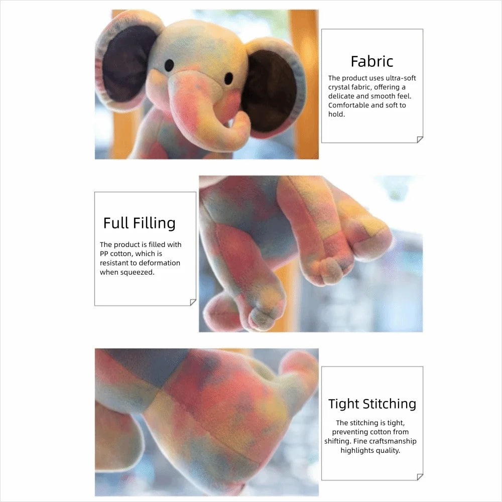 Adorable Cotton Elephant Plush Toys Soft Texture Kawaii Plush Doll Soothing Pillow Baby Shower