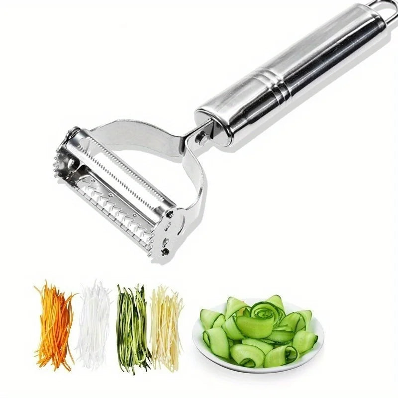 1PCS Kitchen Vegetable Peeler Stainless Steel Melon Planer Double-Head Household Multiple-Function Fruit And Vegetable Peeler