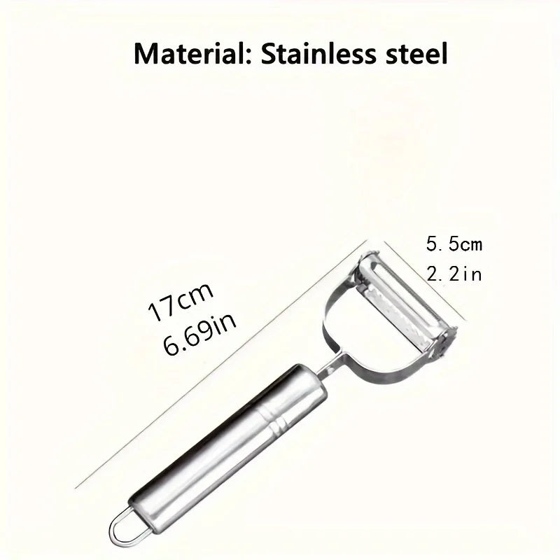1PCS Kitchen Vegetable Peeler Stainless Steel Melon Planer Double-Head Household Multiple-Function Fruit And Vegetable Peeler