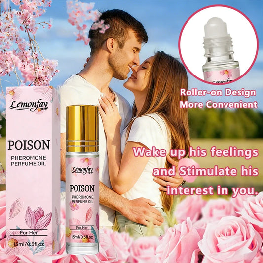 Lemonfay Poison Pheromone Perfume Oil For Her | Alluring Feminine Scent | Long-Lasting Portable Roll-On Fragrance 15ml